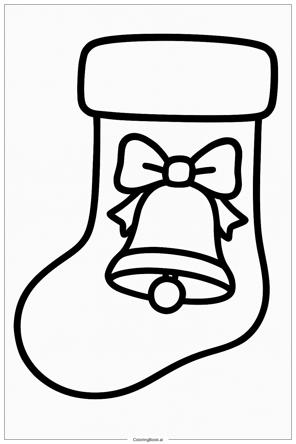  Bell Decorated Stocking填色页 