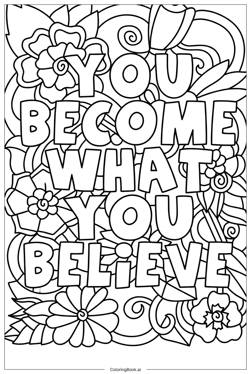  Página para colorear de Inspirador Conviértete en Lo Que Crees Jardín 