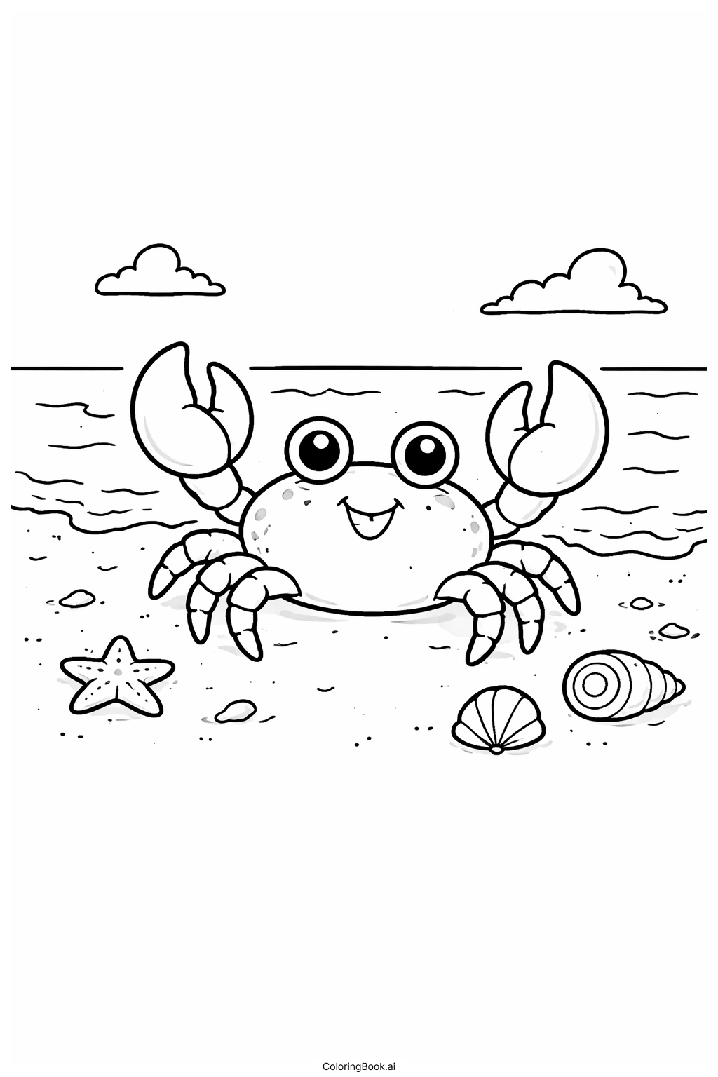  Page de coloriage Crabe de plage 