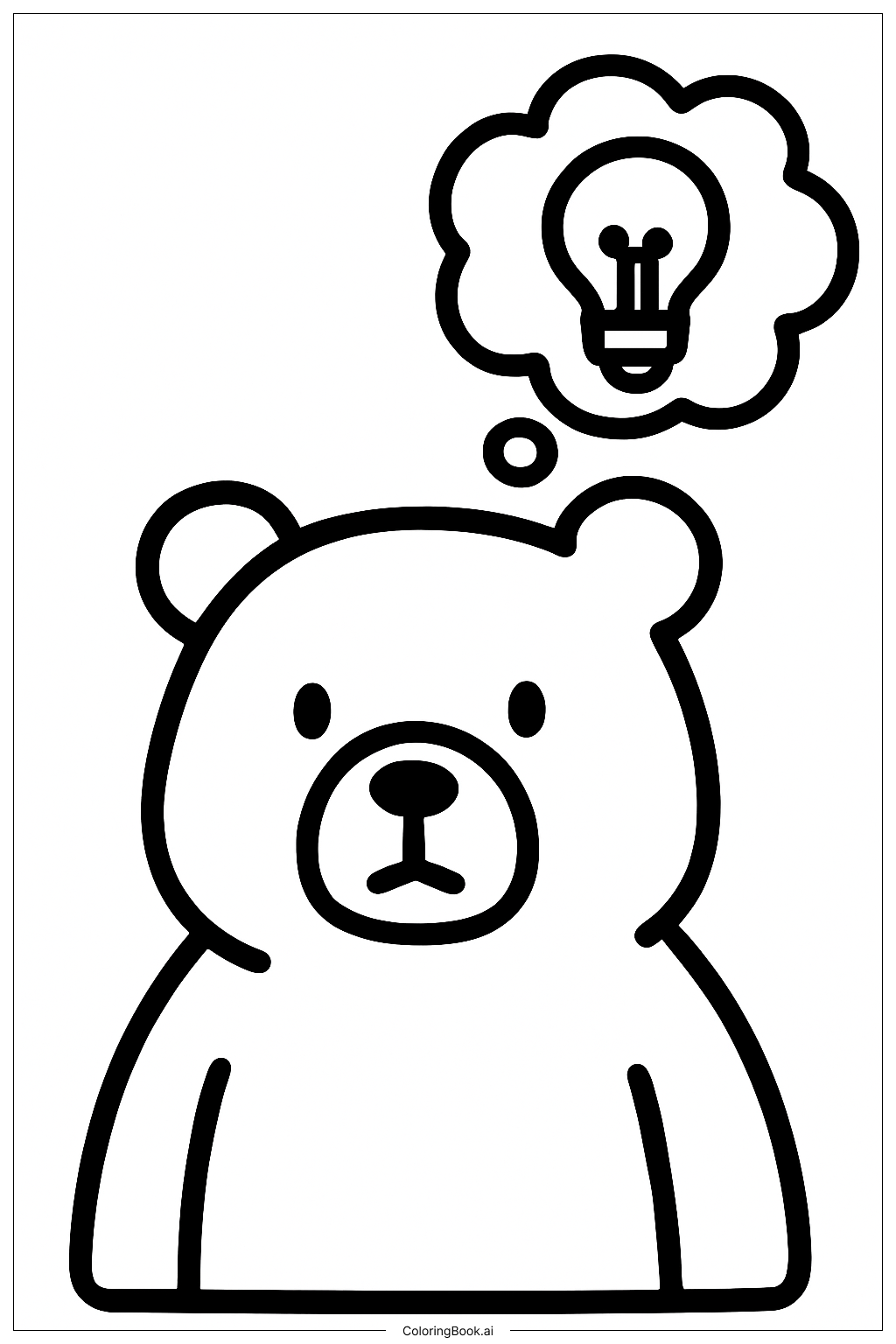 Bear Epiphany Thought Coloring Page