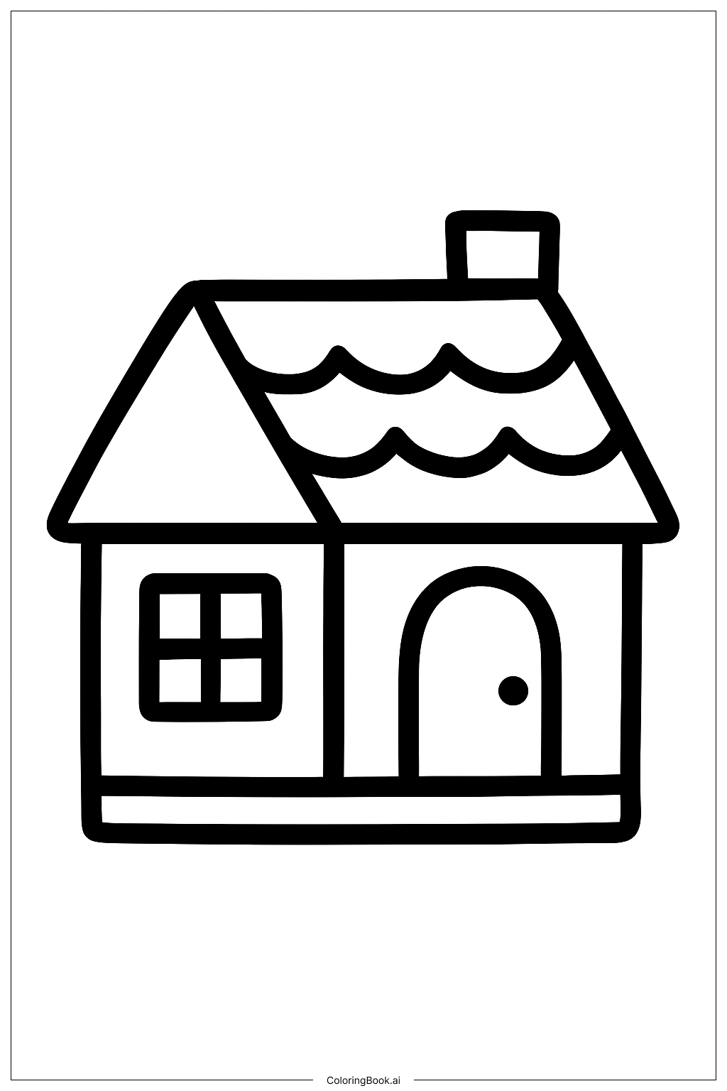  Page de coloriage Scène du Cottage de La Belle et la Bête 