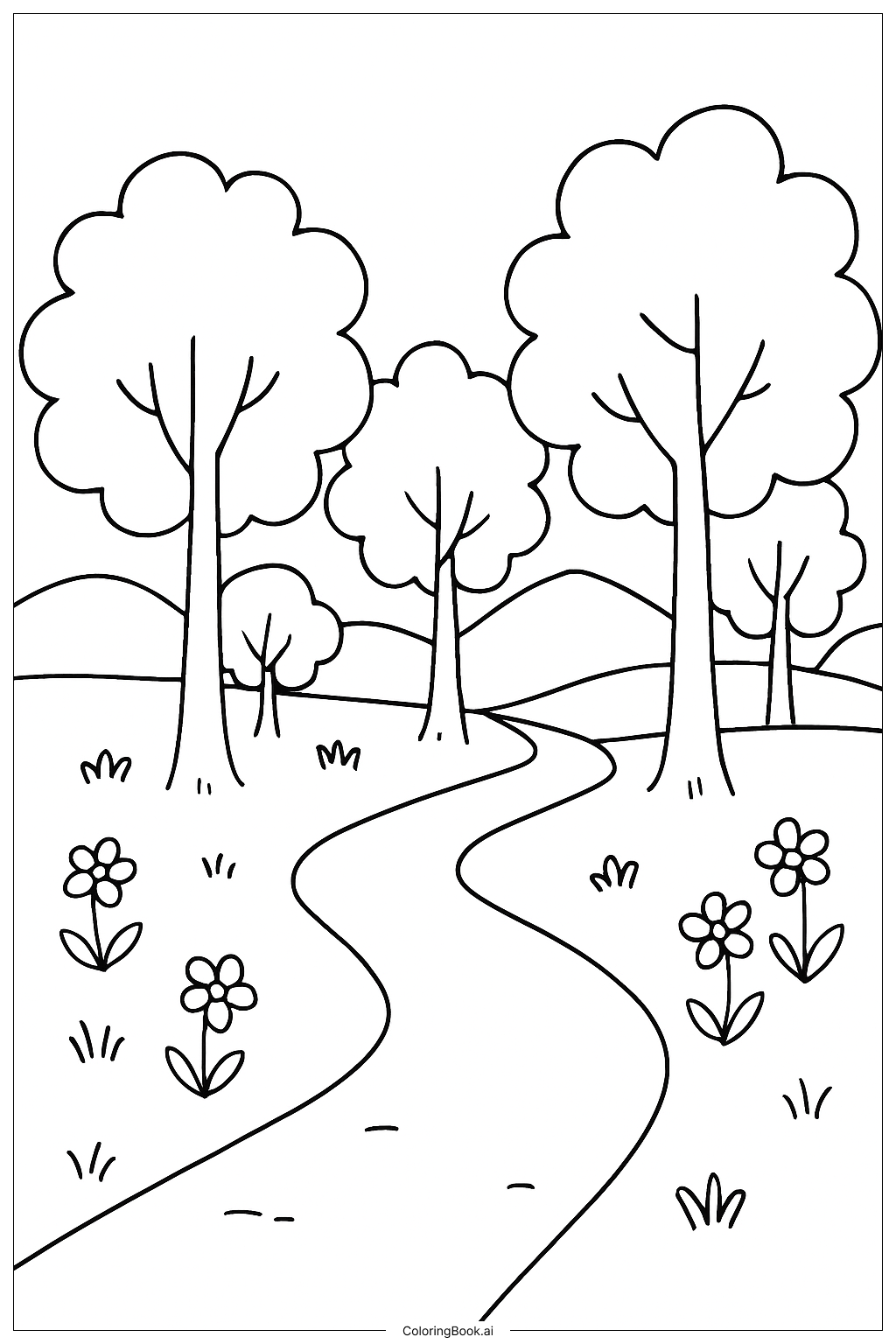  Page de coloriage Beauty And The Beast Forest Path 