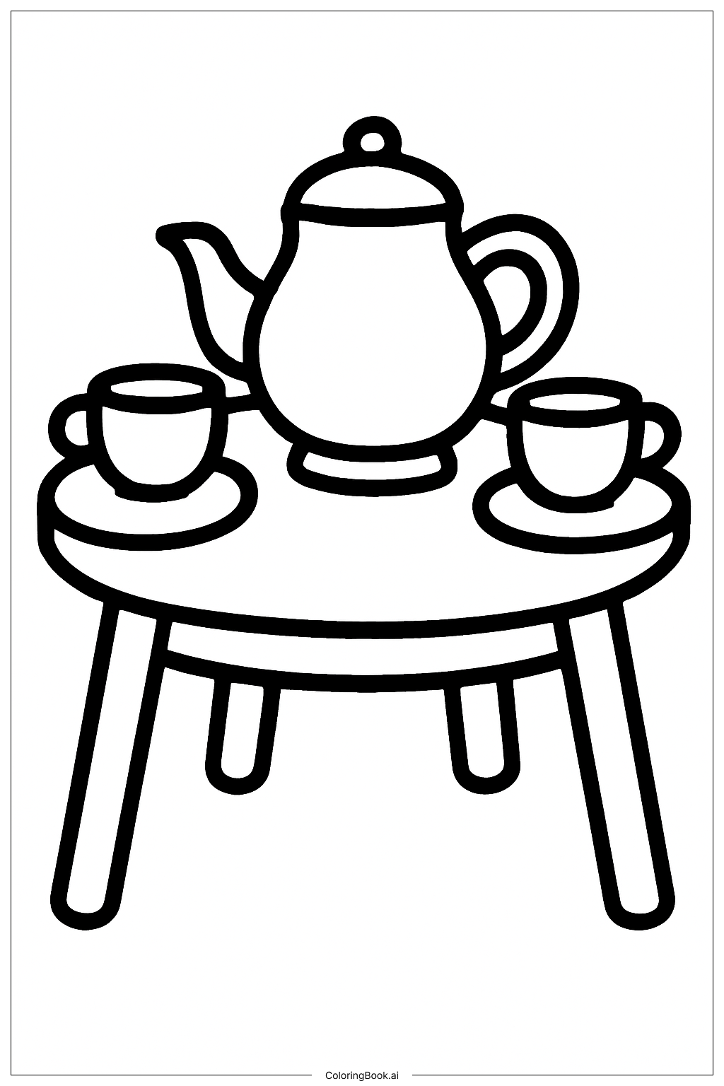  Page de coloriage La Fête du Thé de La Belle et la Bête 