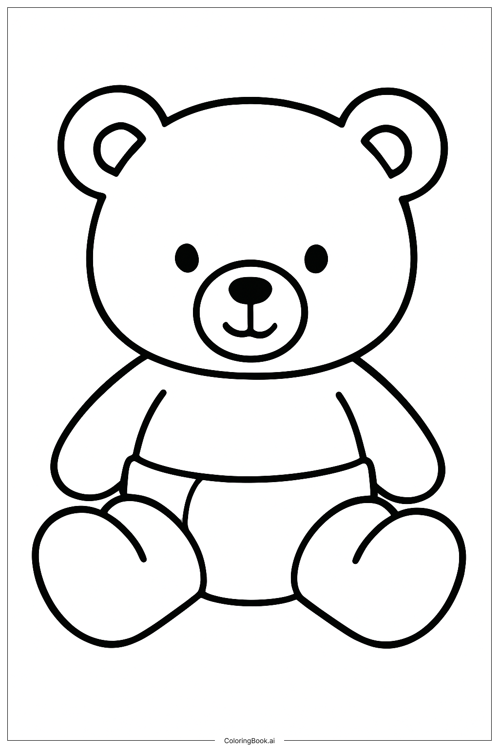  Baby Teddy Bear In A Diaper Coloring Page 
