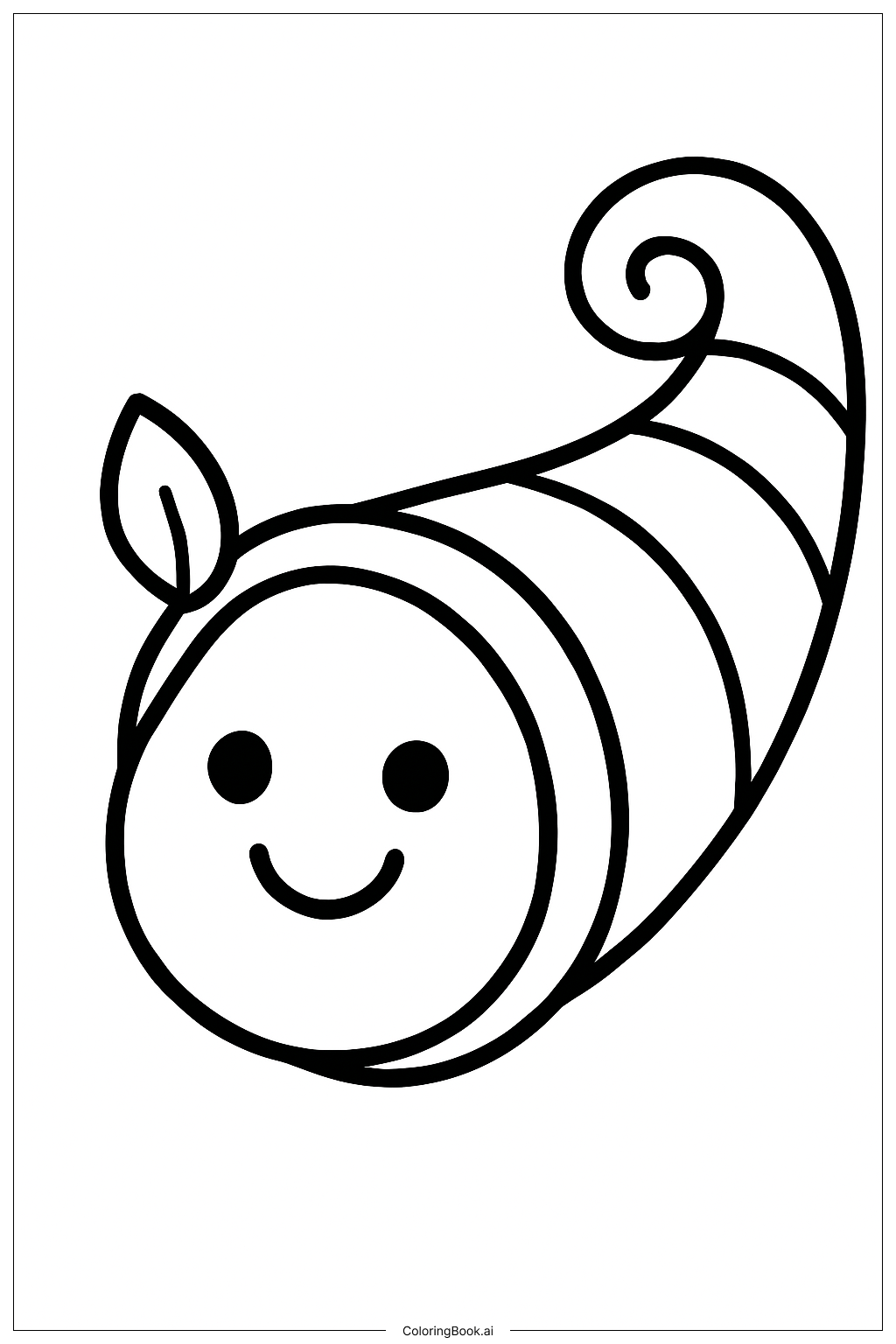  Trang tô màu Smiling Cornucopia With A Leaf 