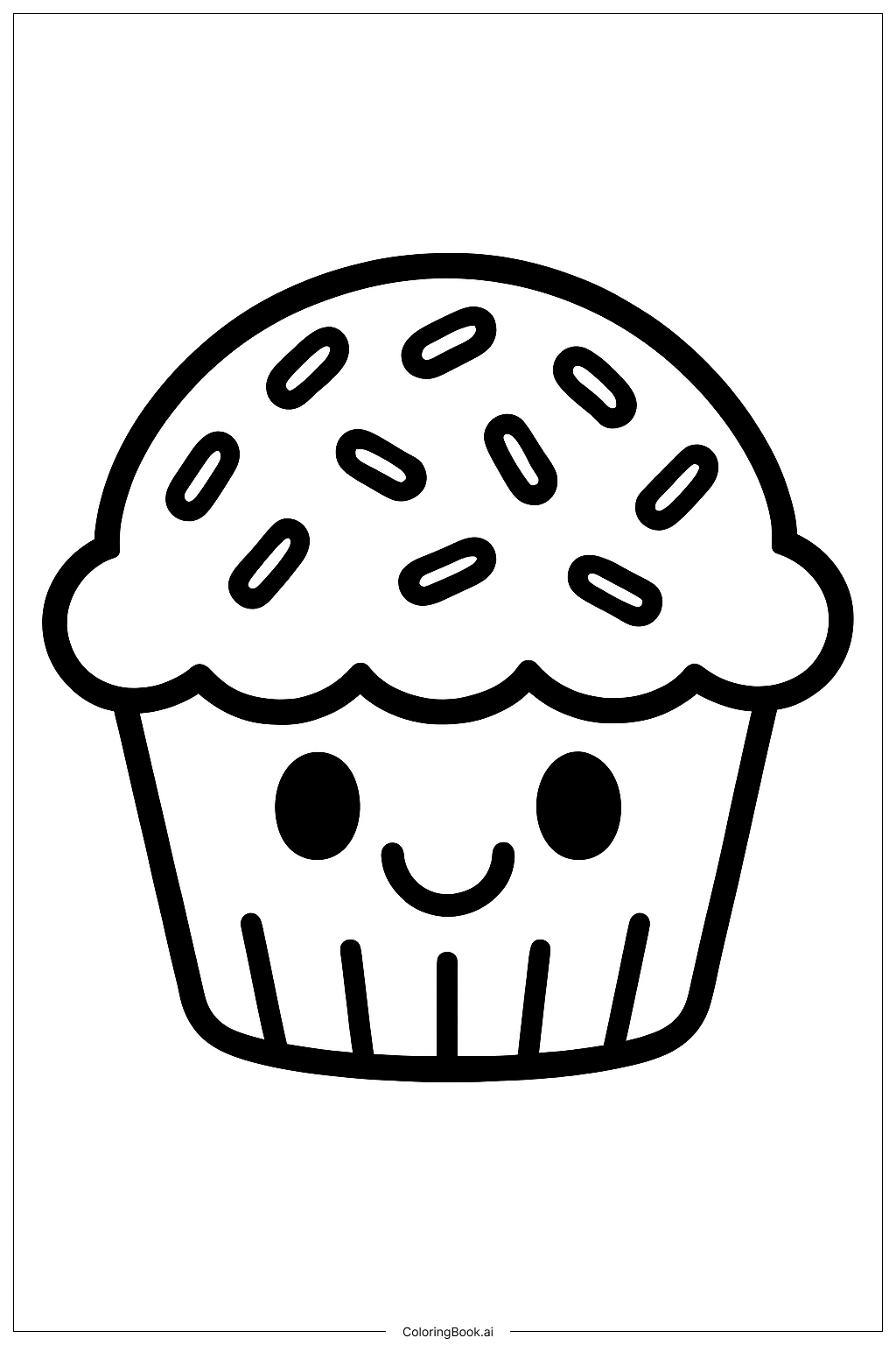  Page de coloriage Meilleur Ami Cupcake 