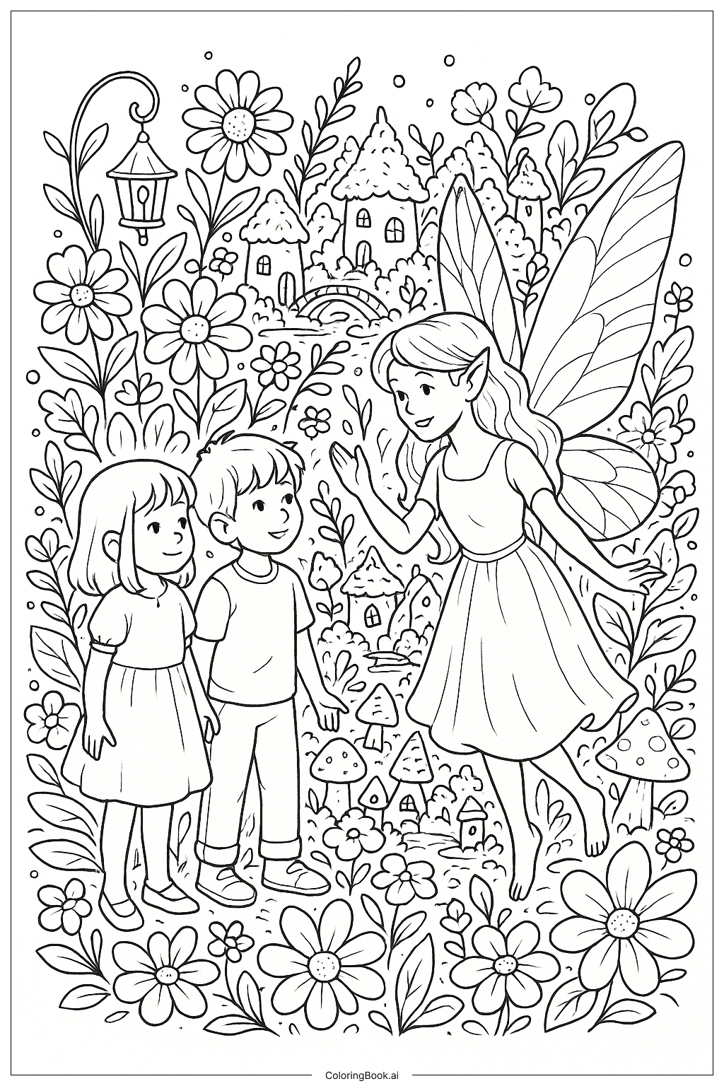  최고의 친구 요정 정원 색칠공부 페이지 