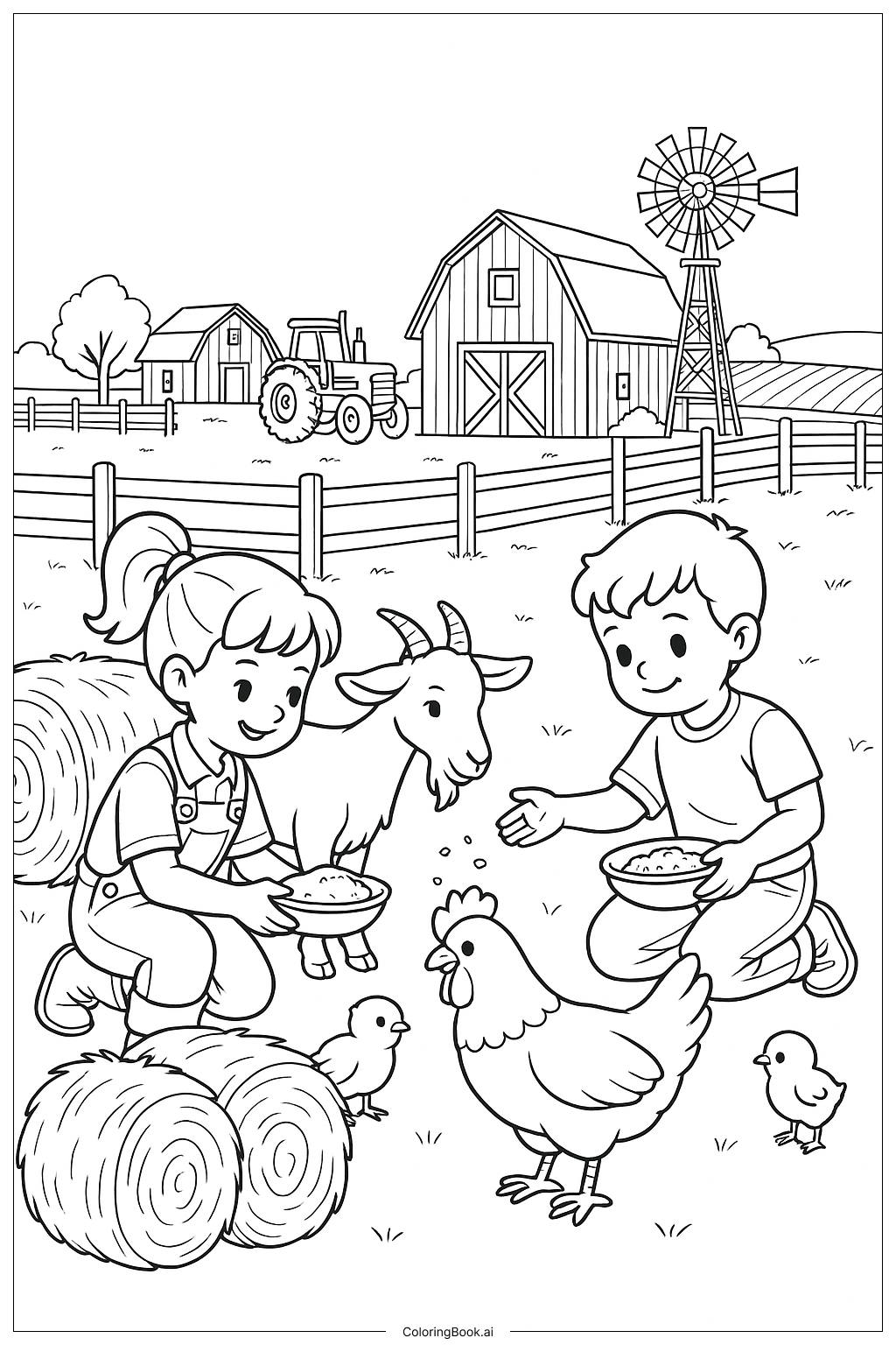  Trang tô màu Ngày Trang Trại Bạn Thân 