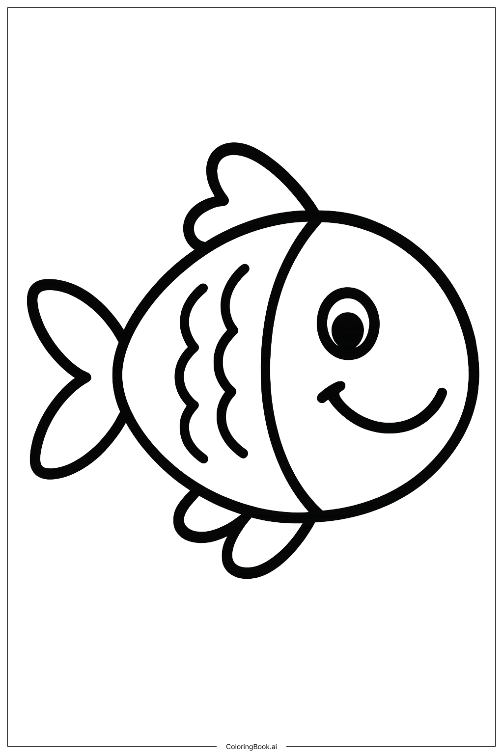 Page de coloriage Poisson Meilleur Ami