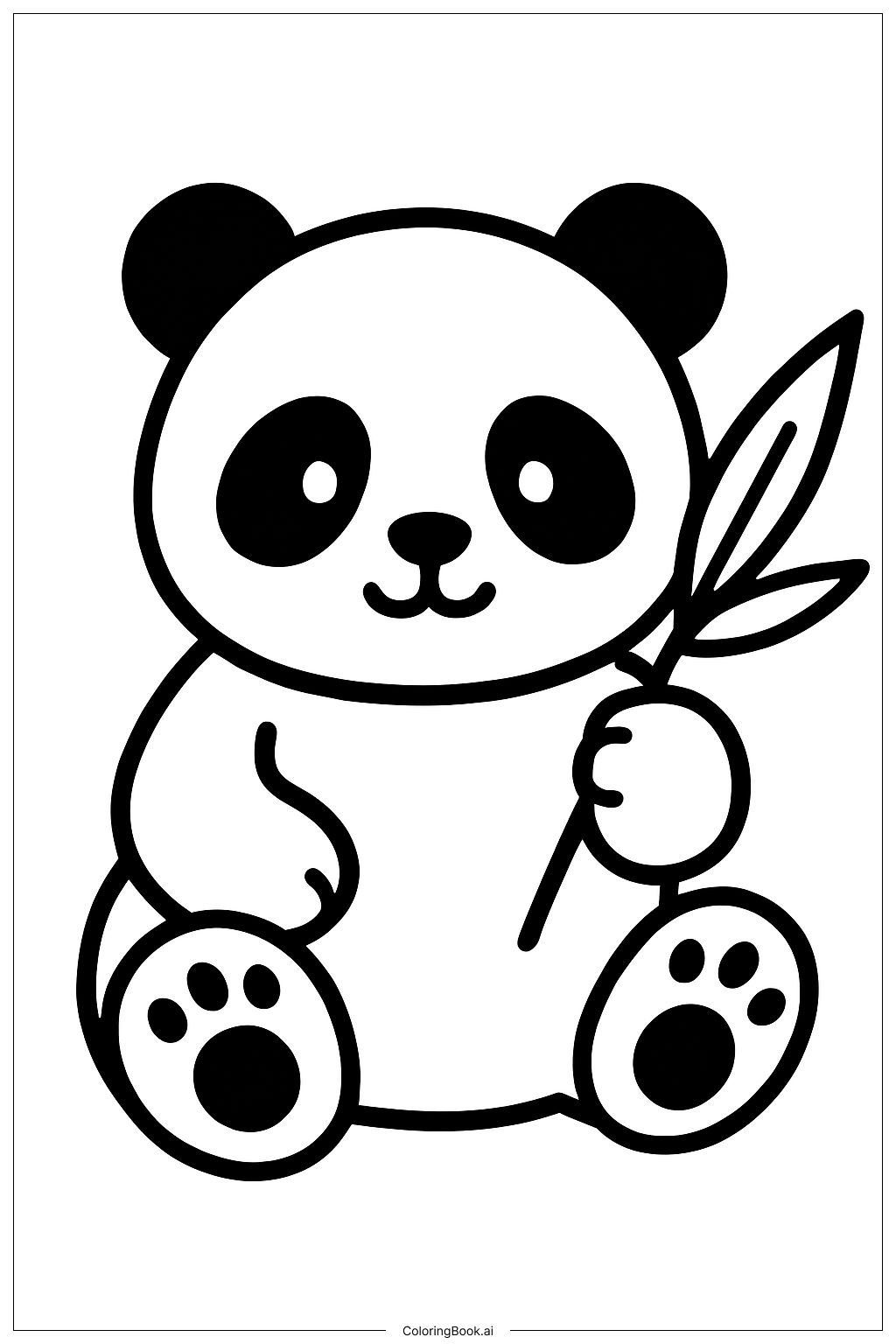 Best Friend Panda Coloring Page (Free PDF&PNG Printable)