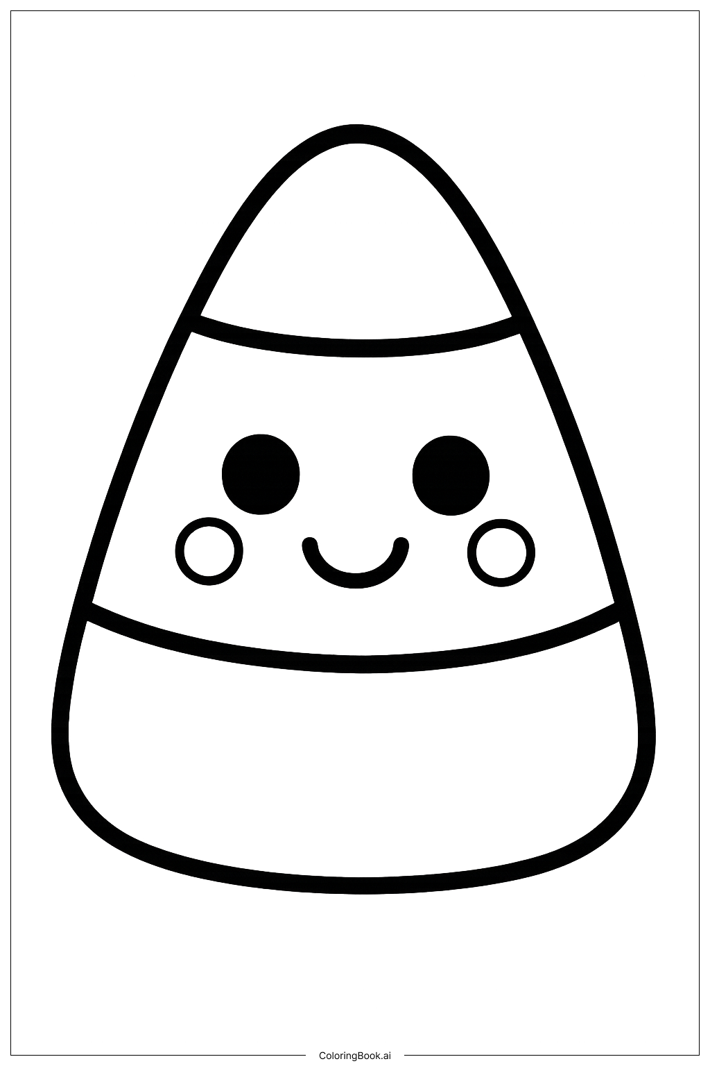  親しみやすいキャンディコーンの塗り絵ページ 