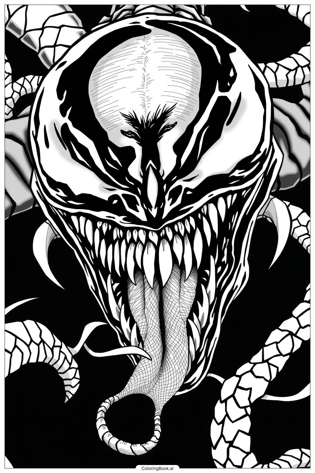  Page de coloriage sourire de Venom 