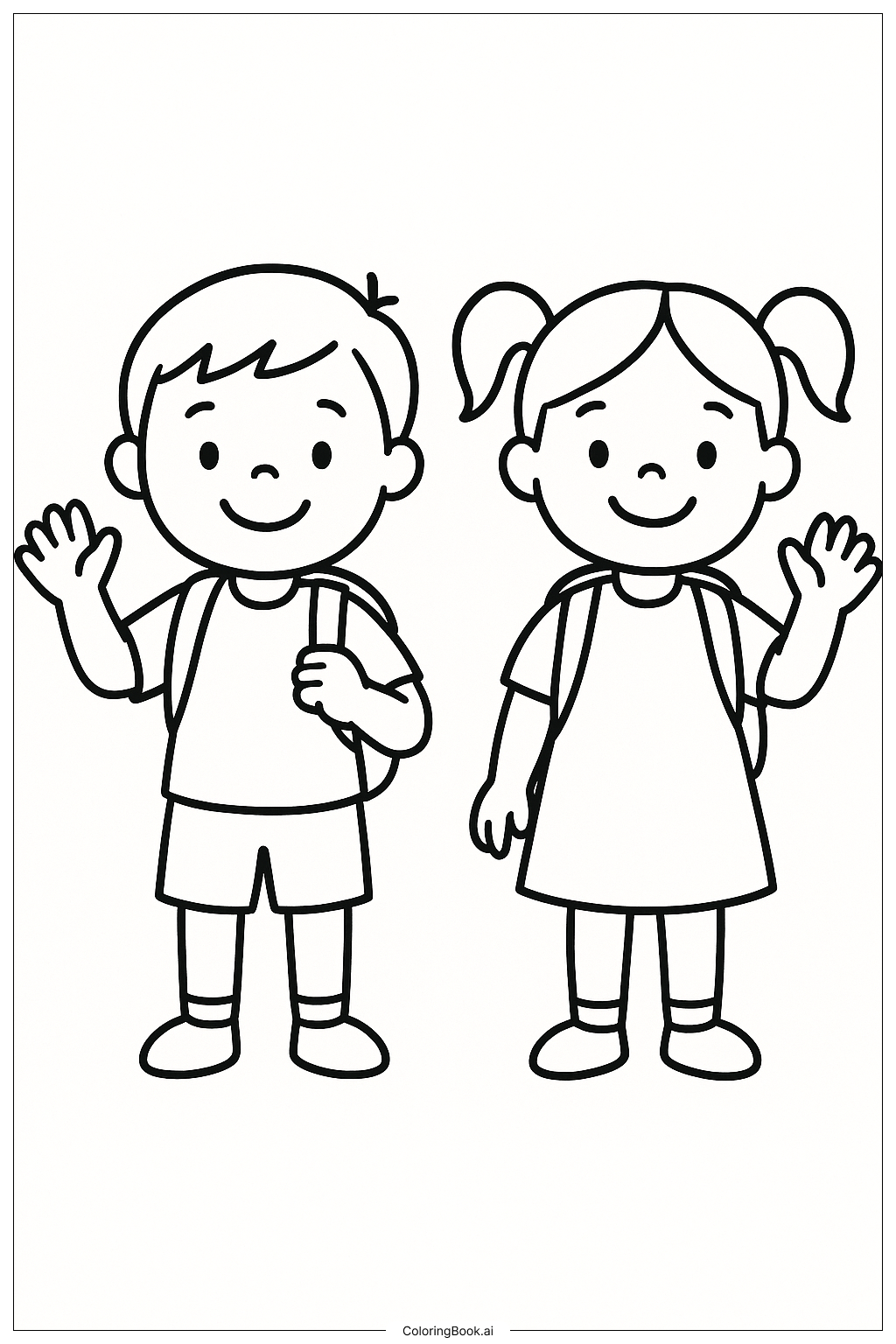  书封面上的幼儿园欢迎填色页 