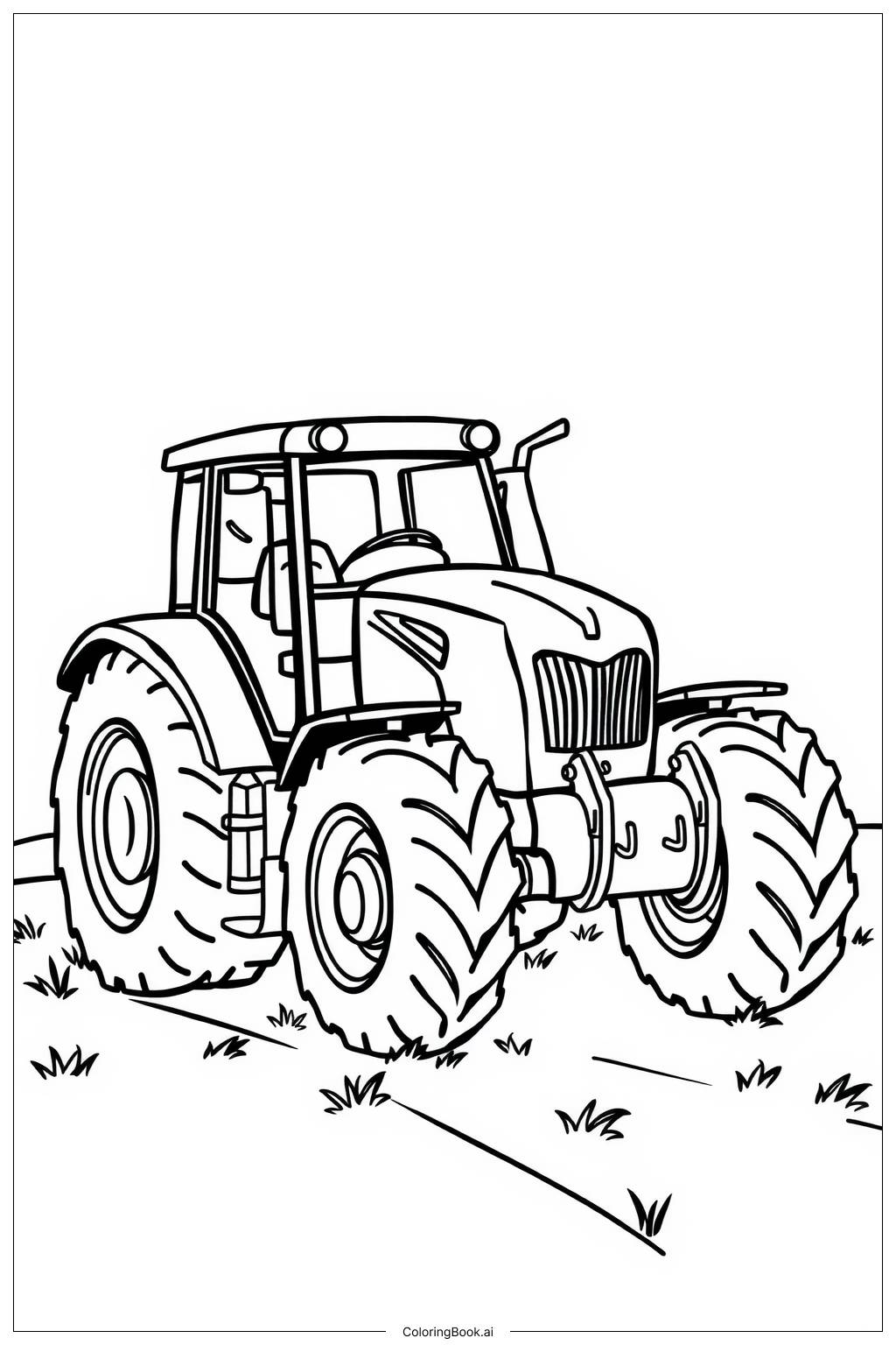  Page de coloriage Tracteur Case au Travail 