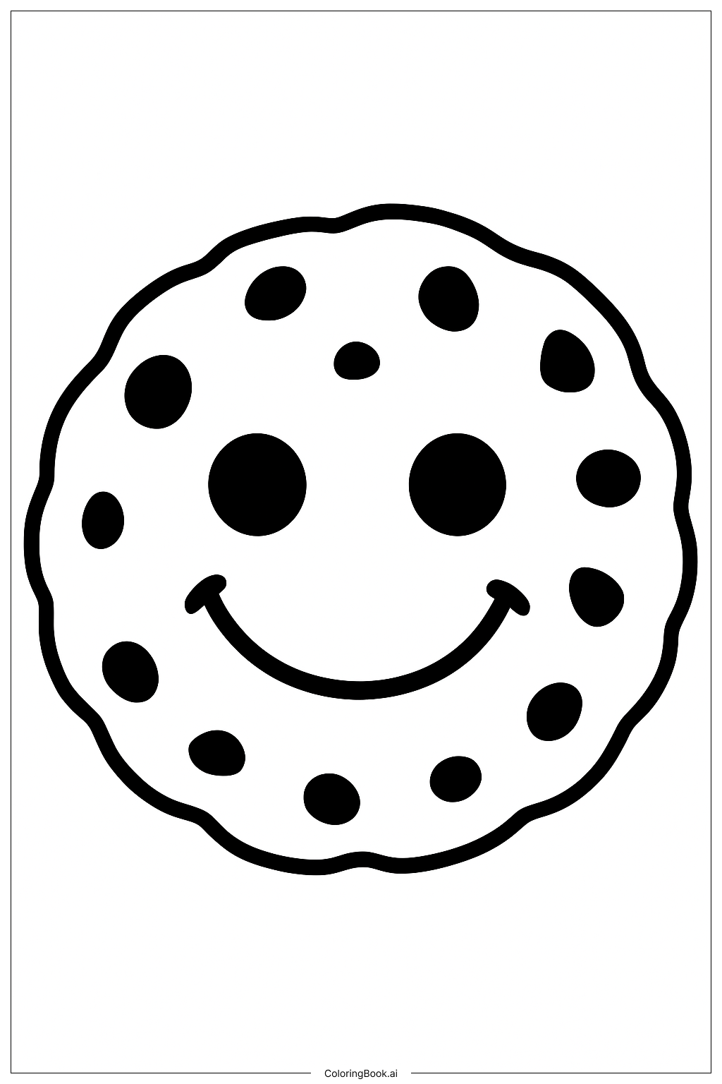 大餅乾臉著色頁