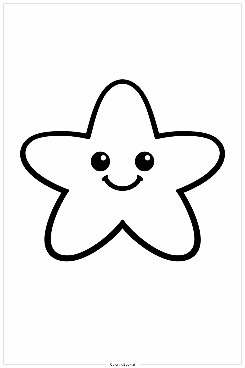 커다란 친근한 불가사리 색칠공부 페이지