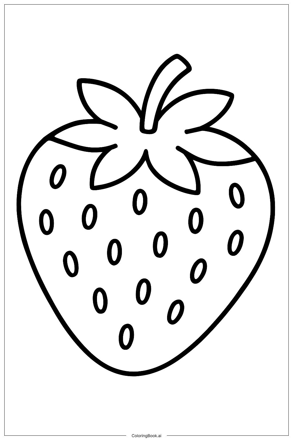 大草莓帶葉子著色頁