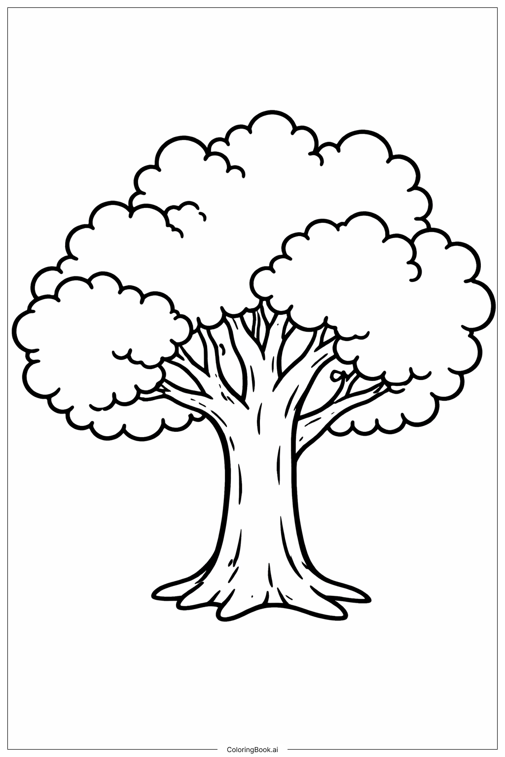  Großer Baum Kritzel Ausmalseite 