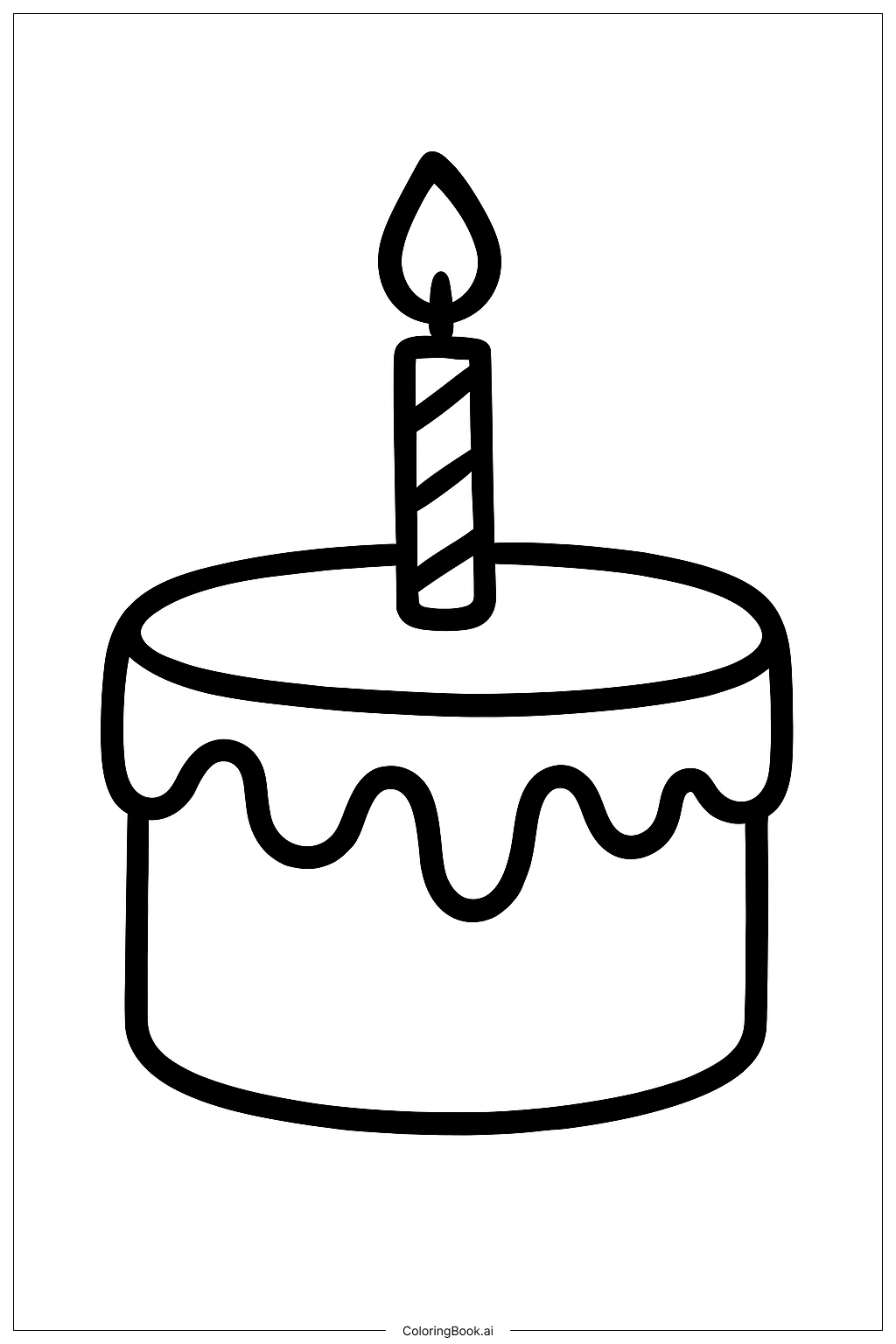  Birthday Cake Coloring Page 