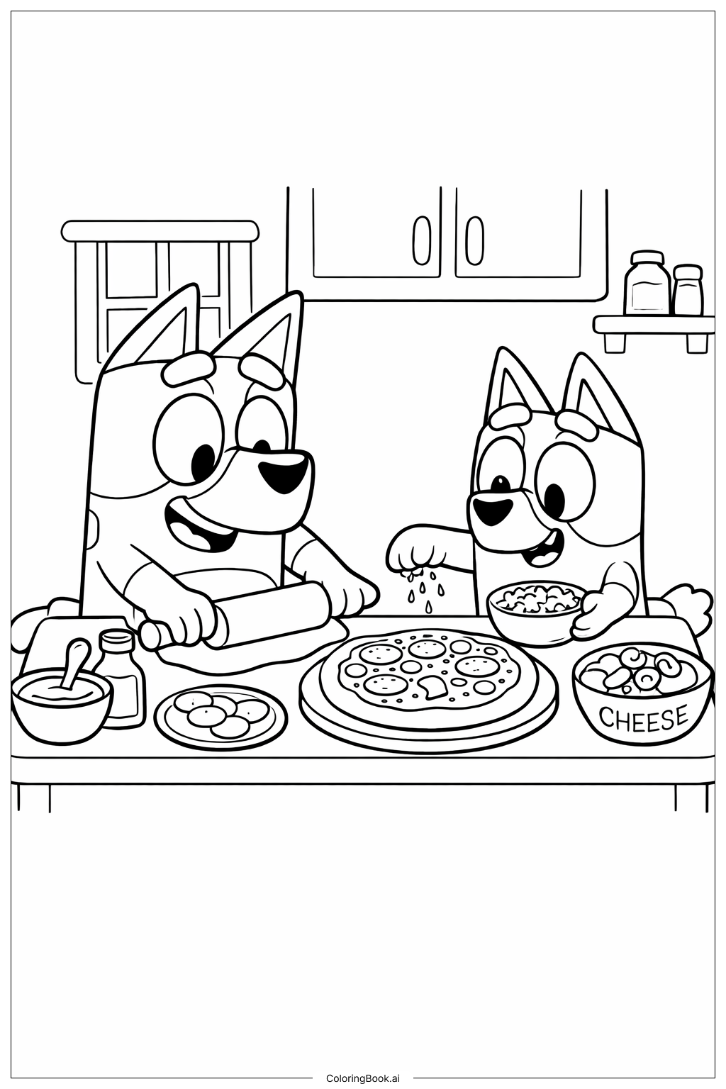 블루이와 빙고가 피자 만들기