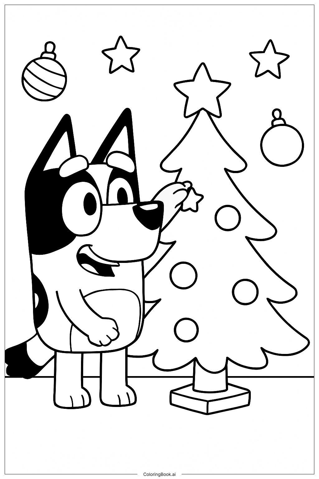  Bluey 聖誕節著色頁 