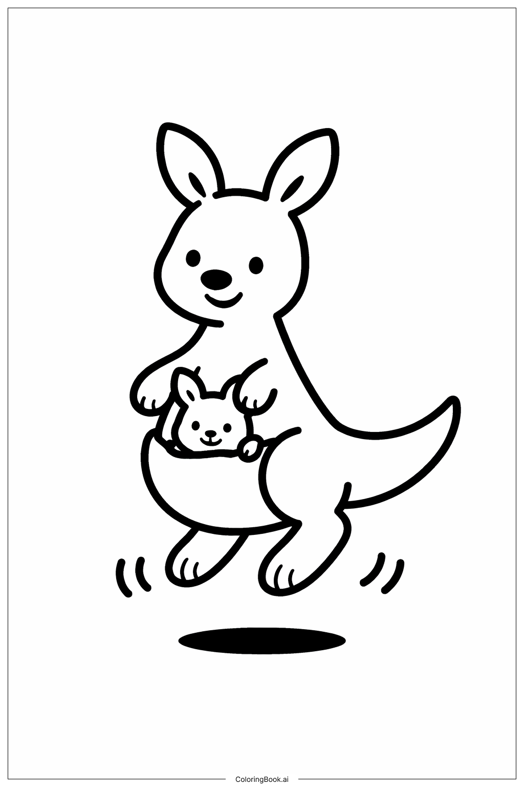  펄쩍펄쩍 뛰는 캥거루, 나를 동물원에 넣어줘 색칠공부 페이지 