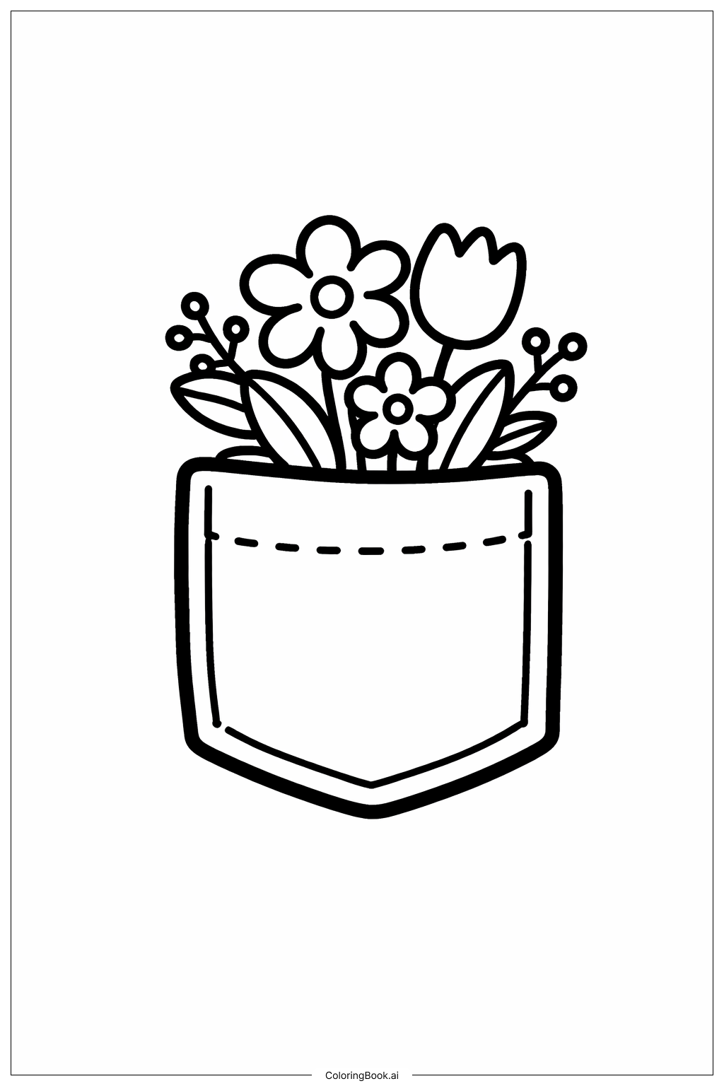  꽃다발 색칠공부 페이지 