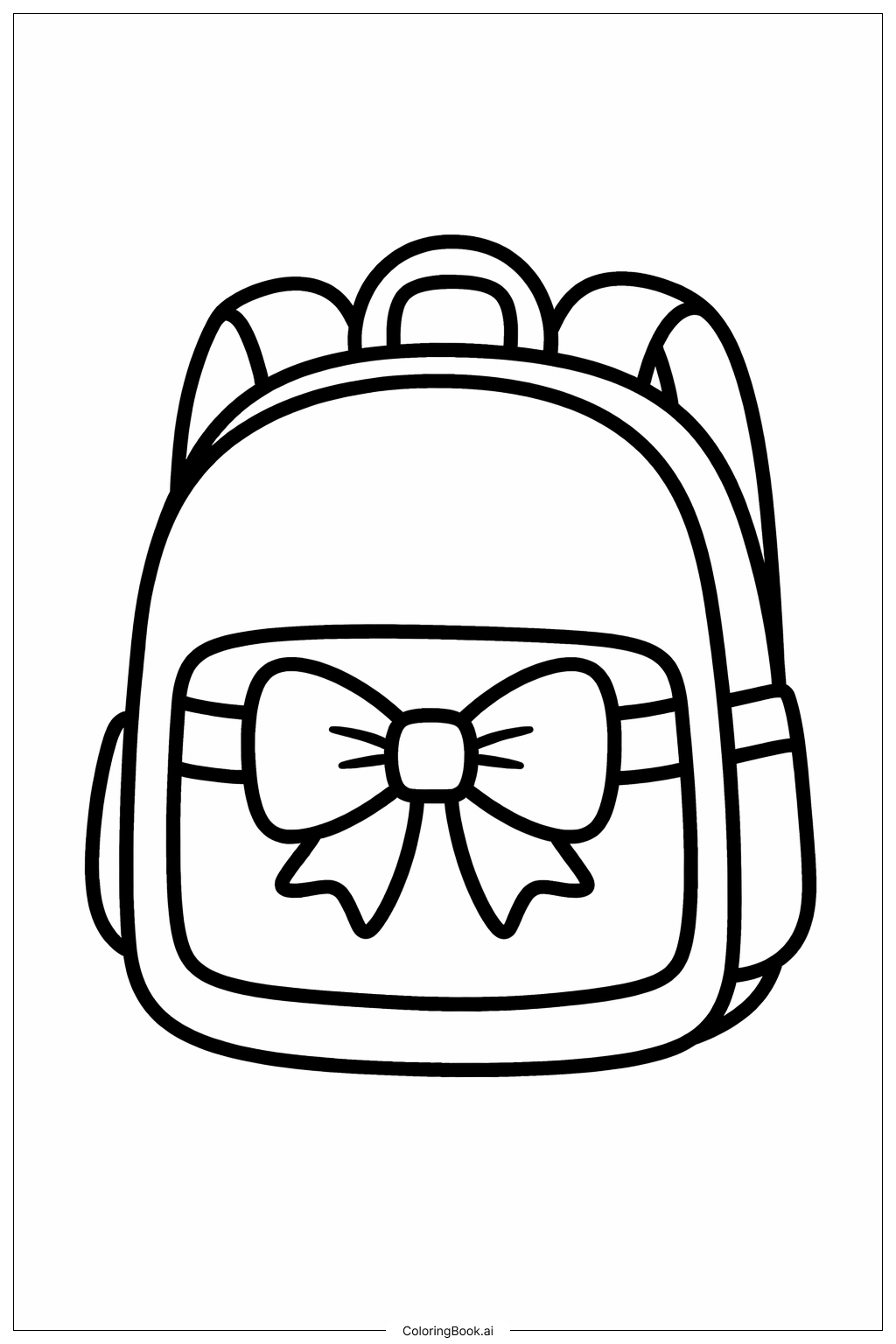  Page de coloriage Sac à dos avec nœud 