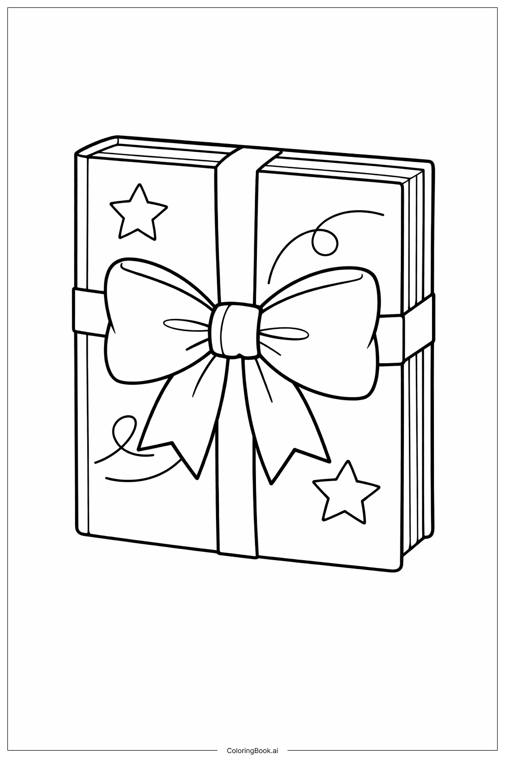  Página para colorir de Laço na Capa do Livro 