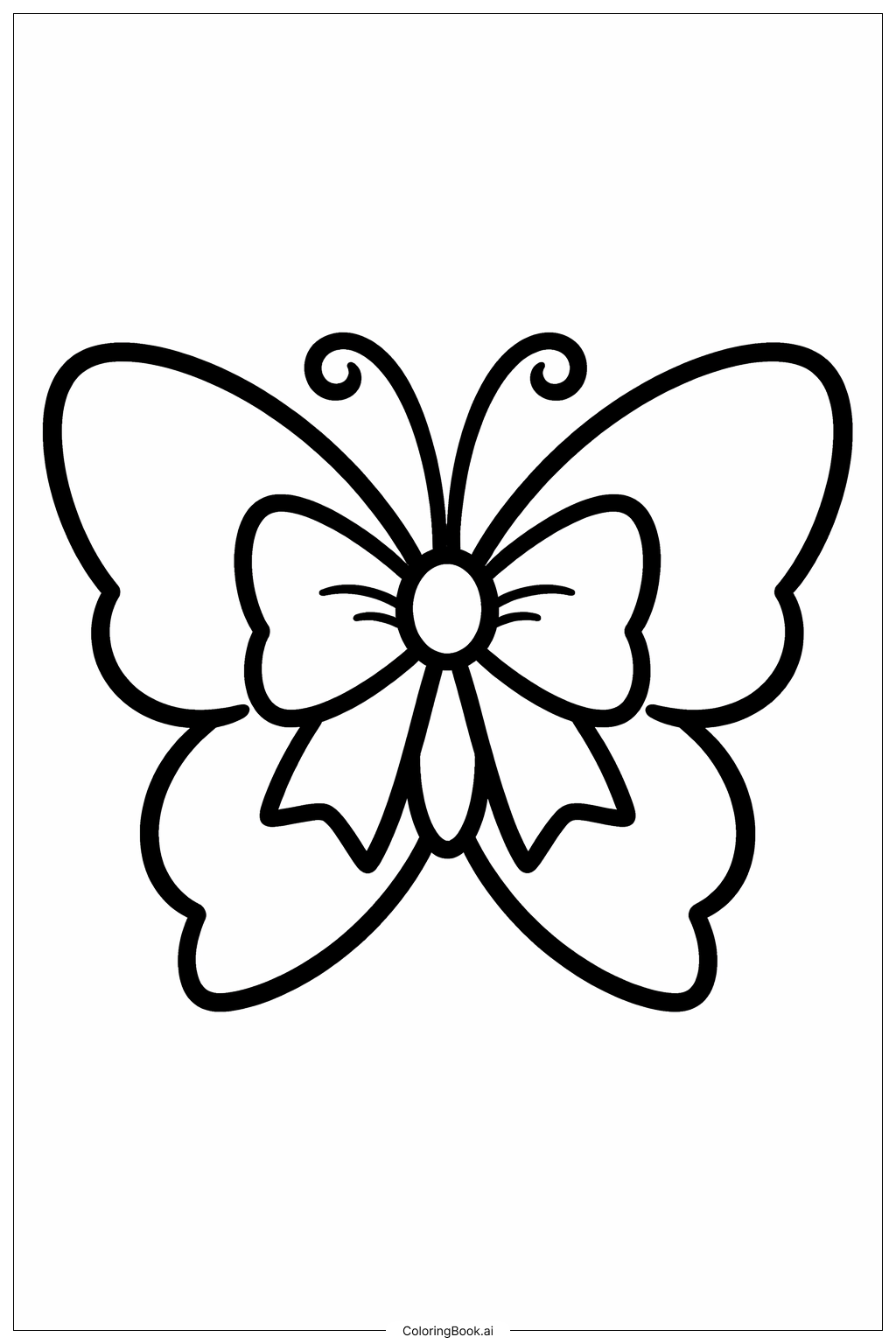  Page de coloriage Noeud sur papillon 