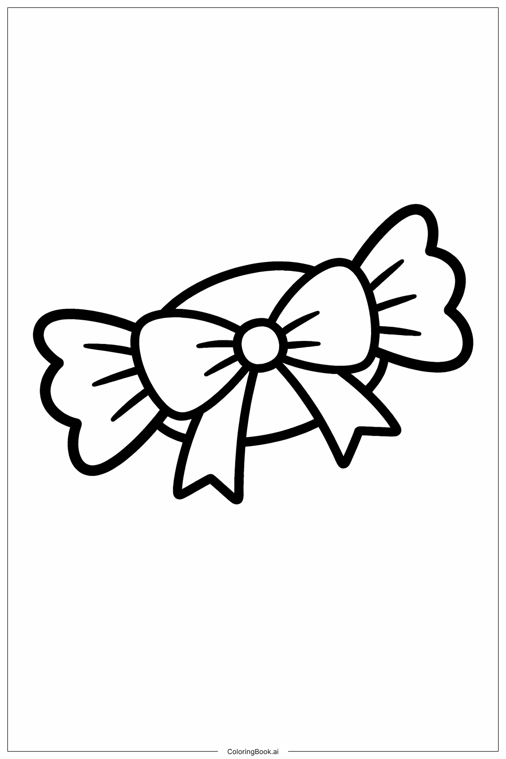  リボン付きキャンディの塗り絵ページ 