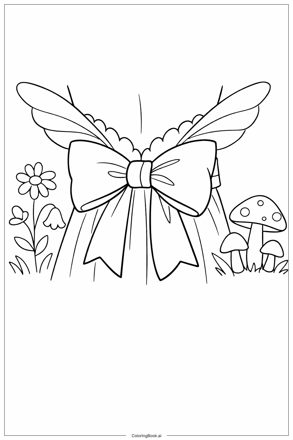  Page de coloriage Nœud sur des Ailes de Fée 