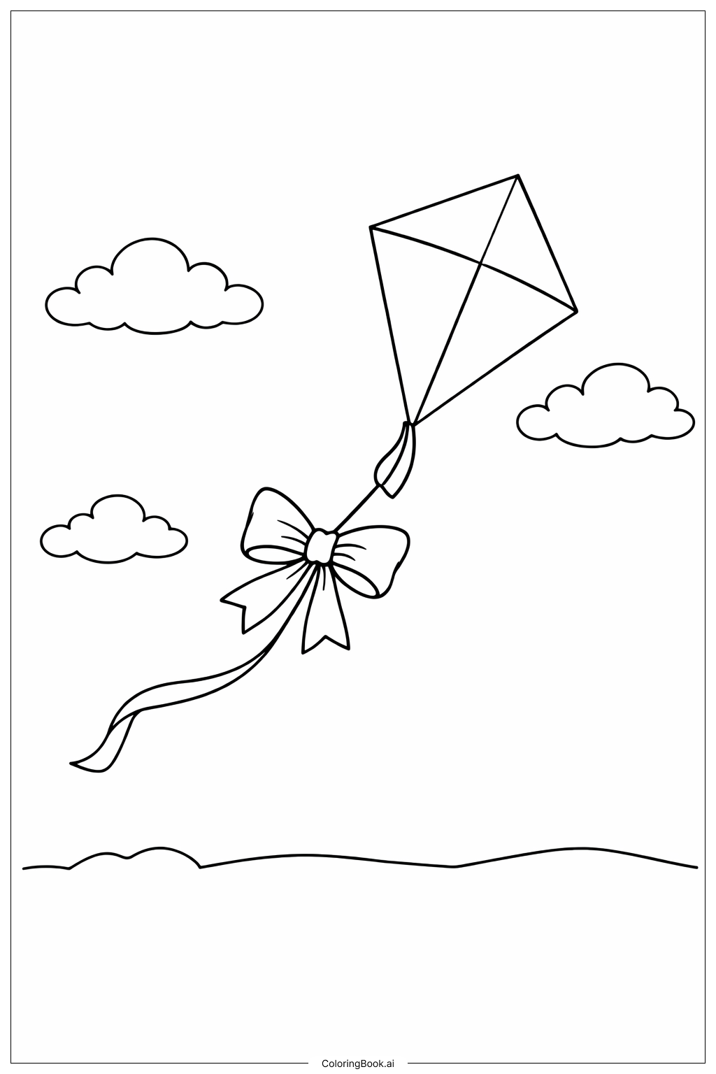  Página para colorear de Lazo en Cometa 