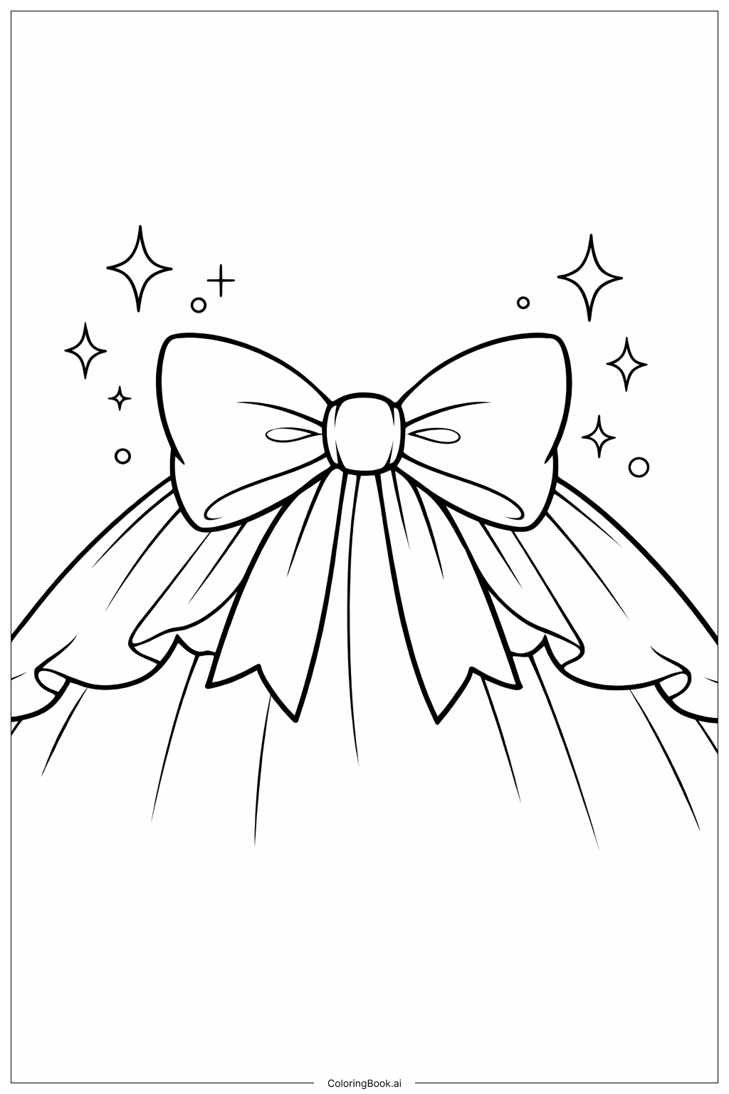  리본 달린 공주 드레스 색칠공부 페이지 