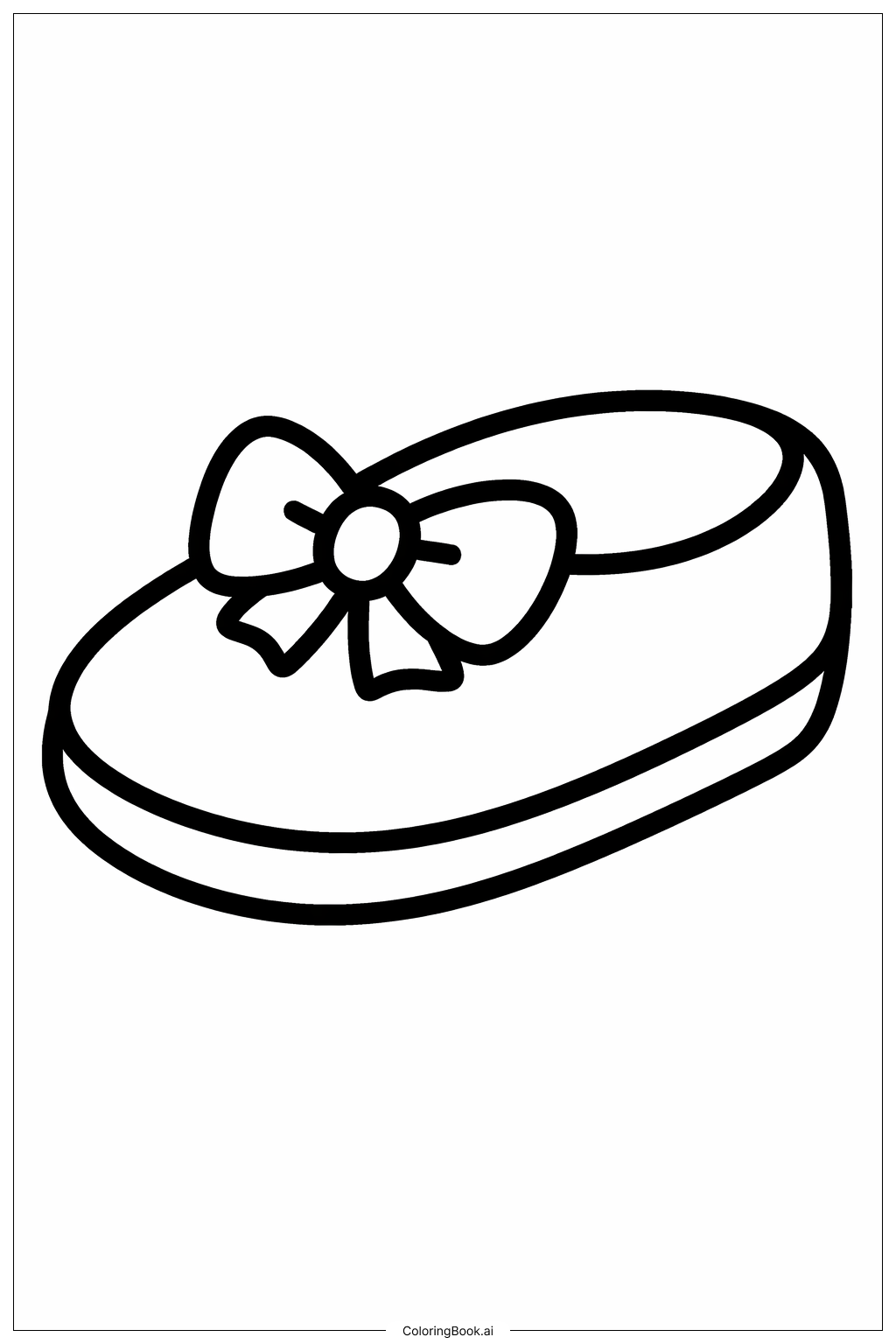  靴のリボンの塗り絵ページ 