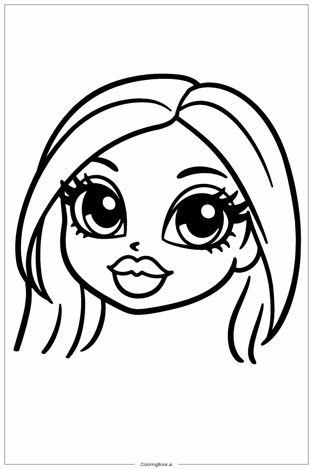  布拉茨娃娃大眼睛特写填色页 