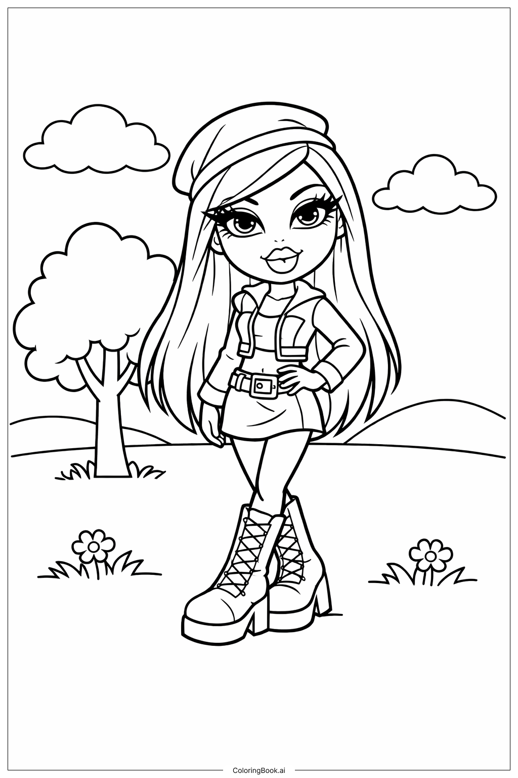  公园里的布拉茨娃娃填色页 