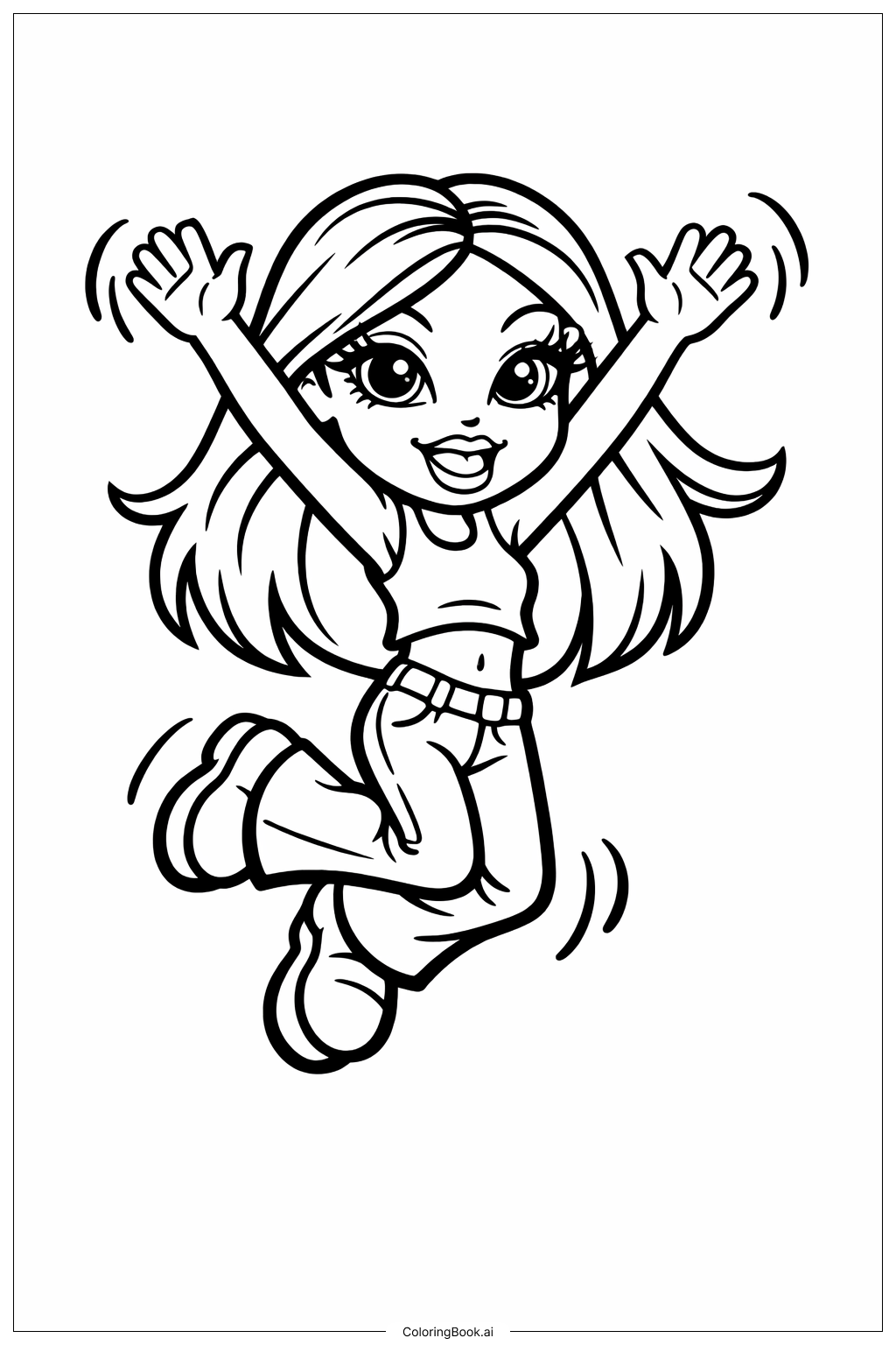  布拉茨娃娃跳跃填色页 