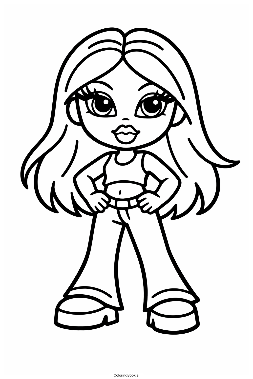 Página para colorir de Boneca Bratz