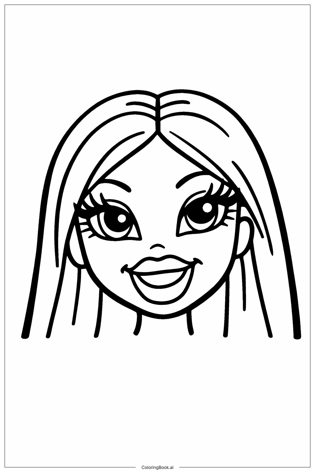  布莱兹娃娃微笑脸填色页 