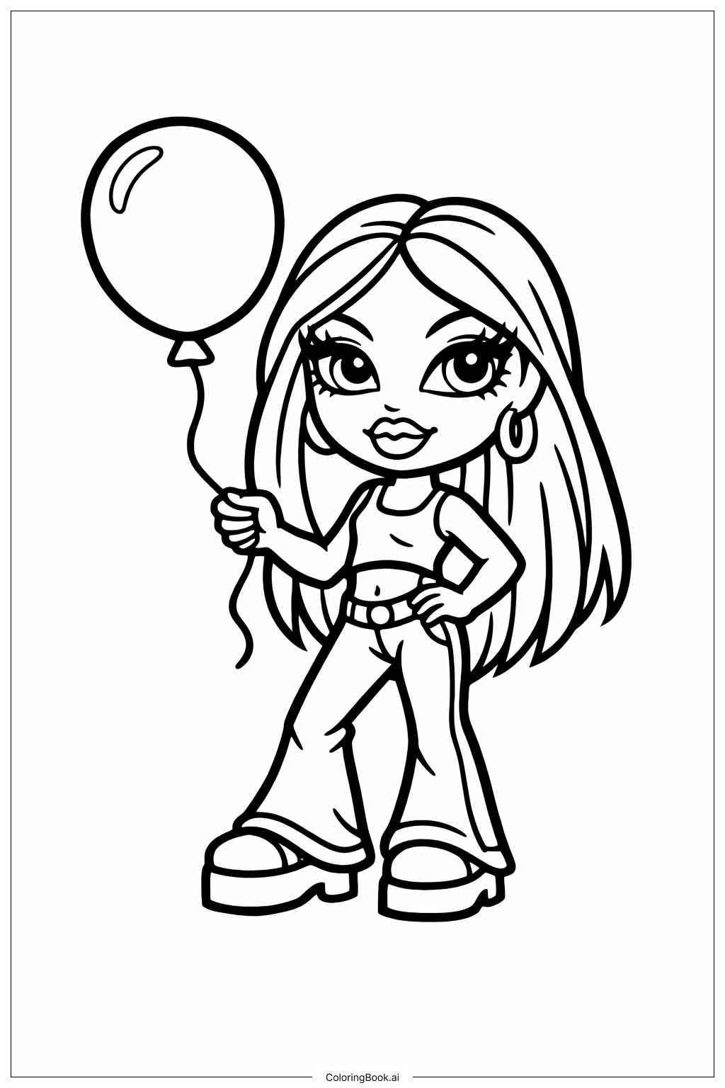  气球布莱兹娃娃填色页 