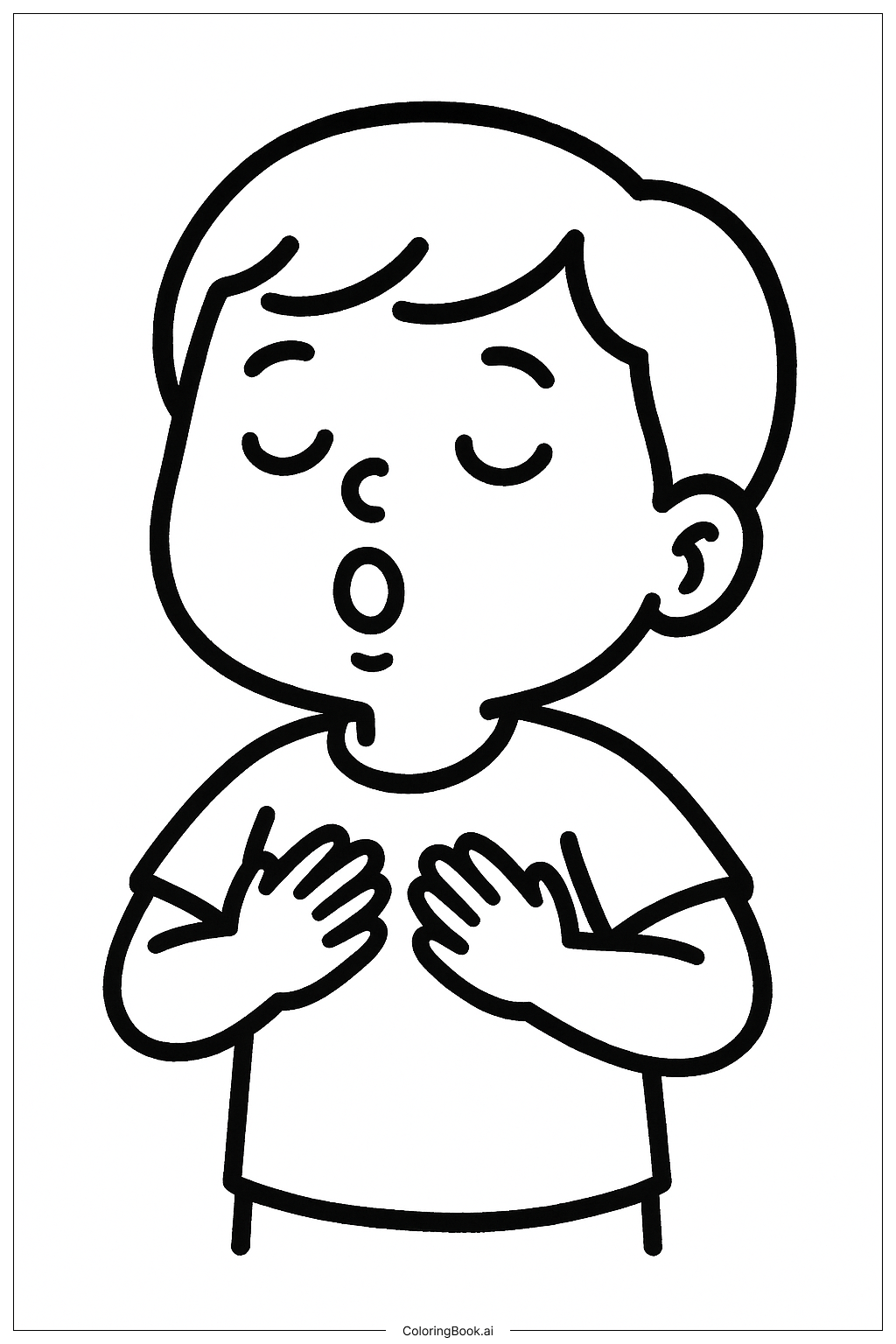  呼吸中的儿童心理健康填色页 