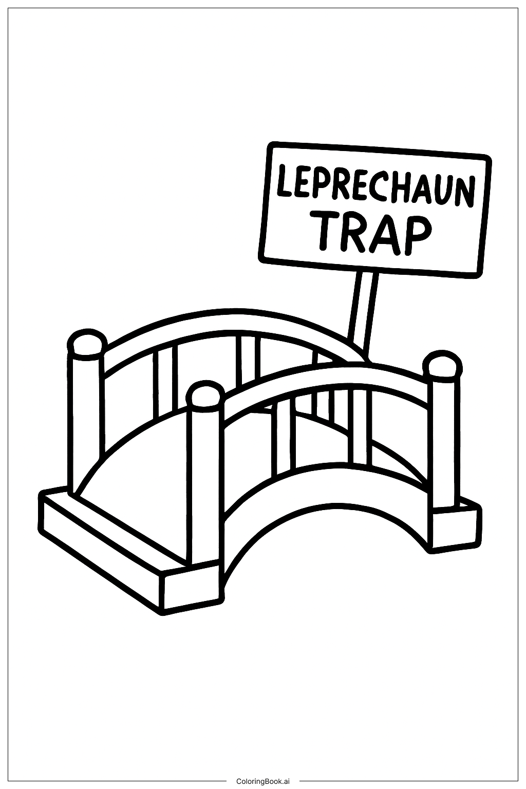  橋梁小矮妖陷阱著色頁 