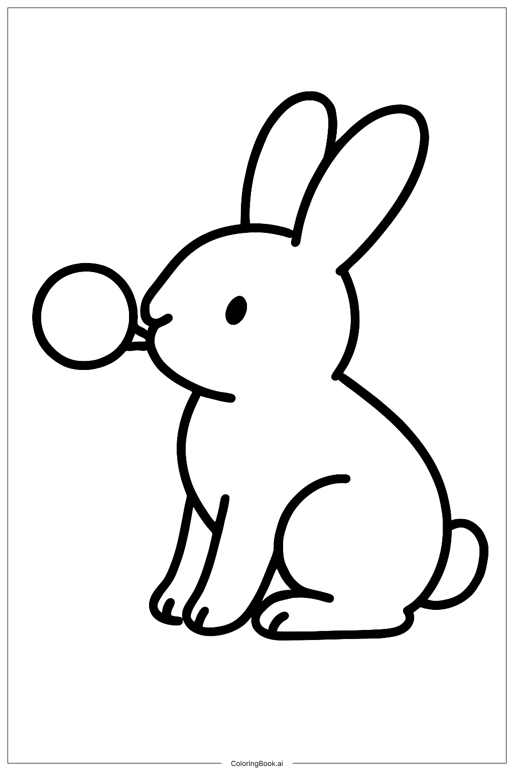  Página para colorear de Conejo soplando burbujas 