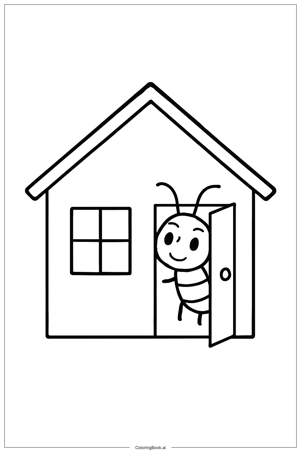  Bug In A Tiny House Coloring Page 
