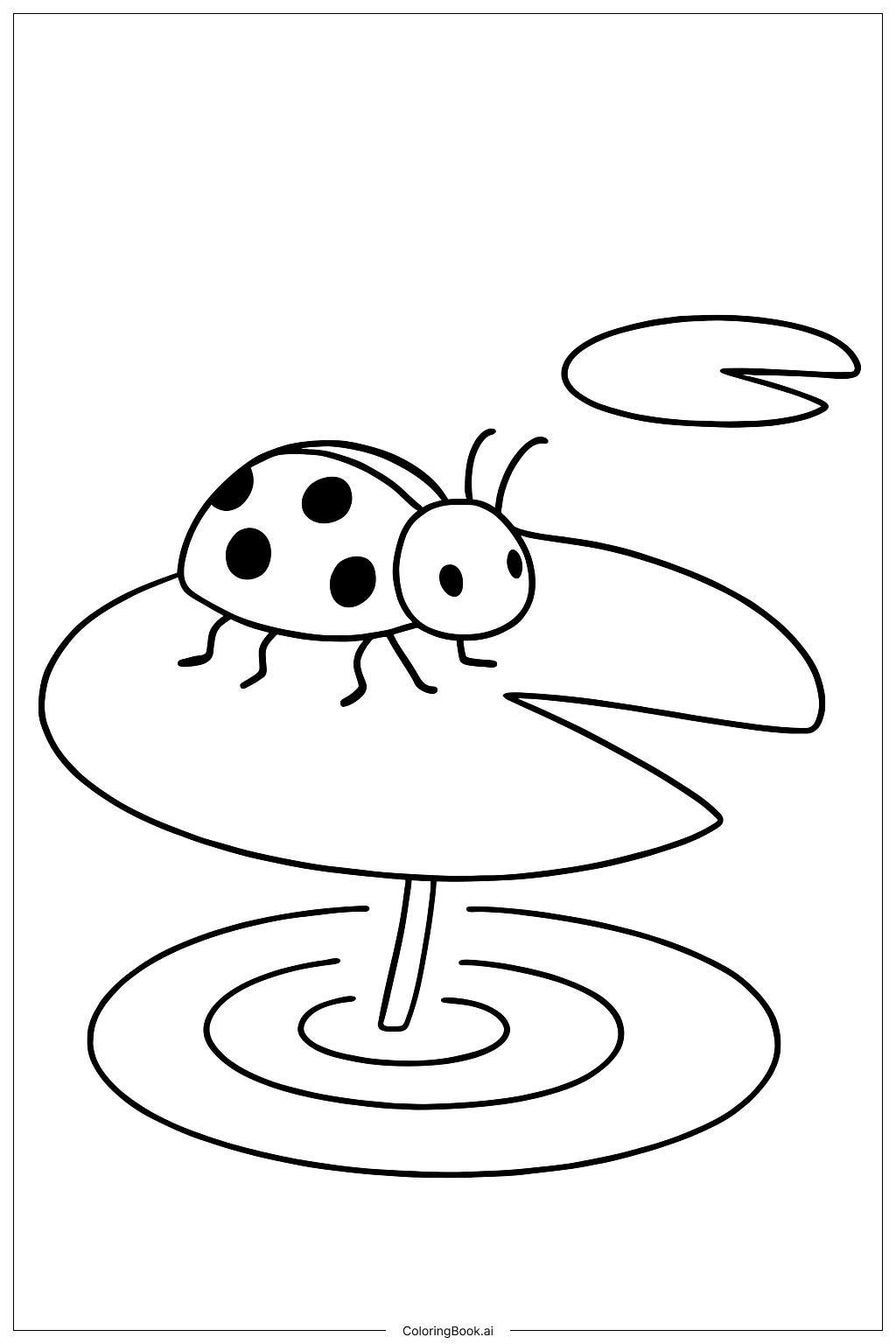  Bug On A Pond Leaf Coloring Page 