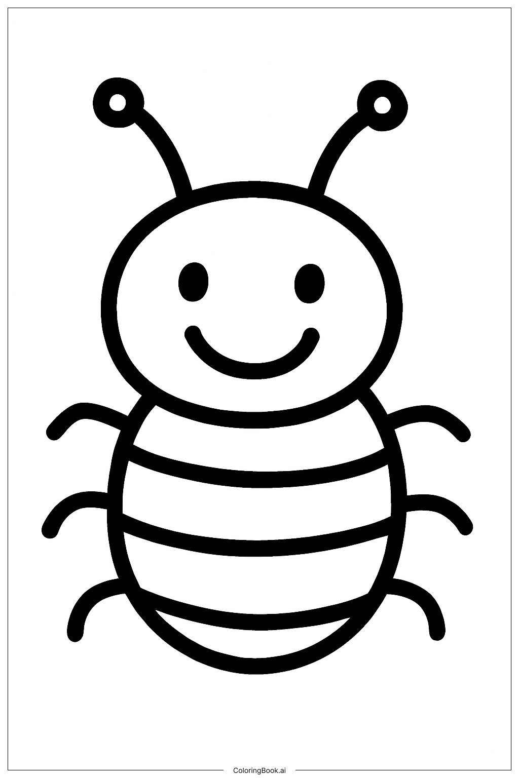  Bug With Smiling Face Coloring Page 