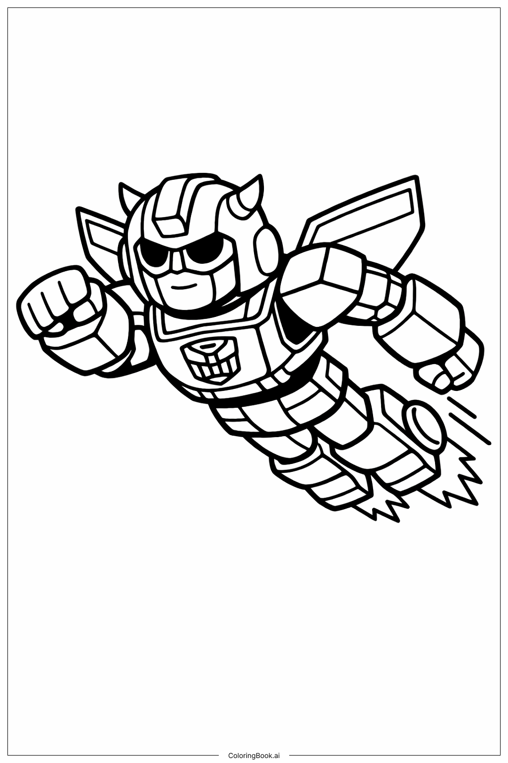 Page de coloriage Bumblebee Transformer Volant Simple 