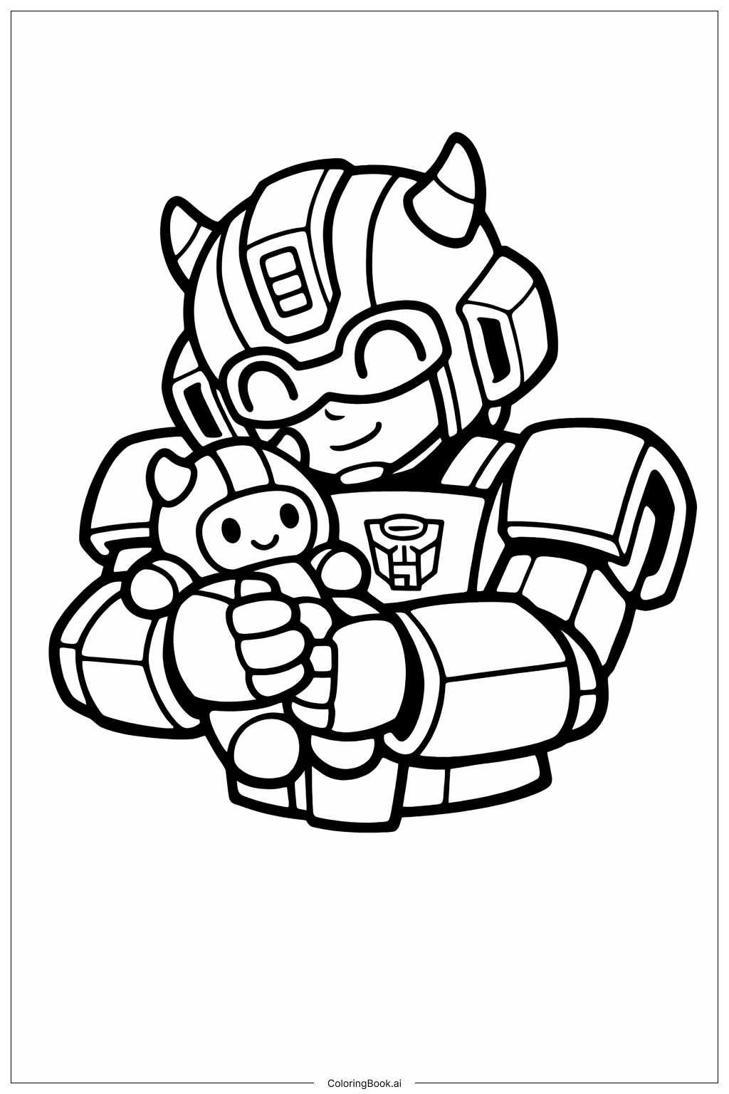  Page de coloriage Peluche Transformeur Bumblebee 