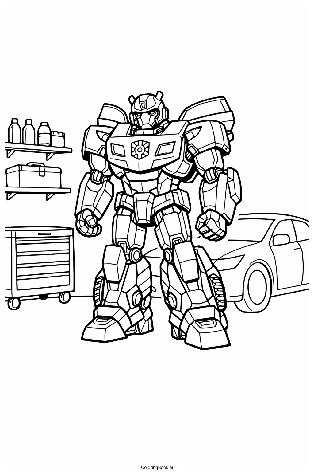 Bumblebee Transformer dans un garage